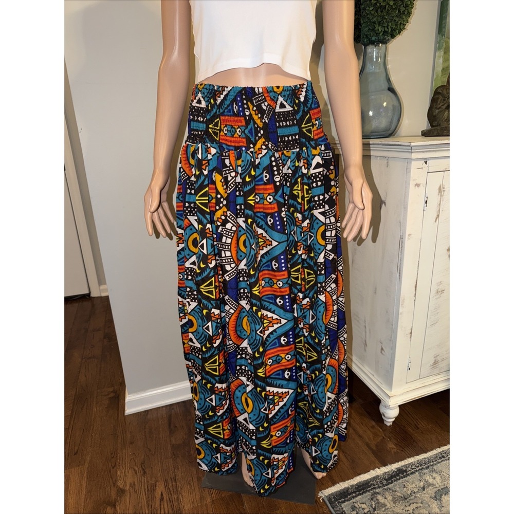 Jessica Taylor Geometric Print Maxi Skirt And Matching Scarf Boho Hippie XL